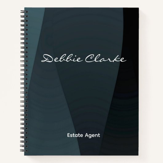 Carnet Dégradé de vagues gris bleu motif (Devant)