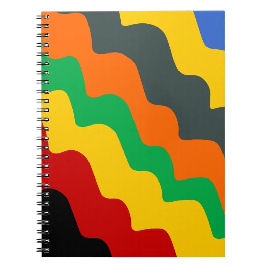 Carnet Dégradé des vagues océaniques de couleur vive (Devant)