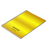 Carnet dégradé d'or de nom personnalisé (Côté gauche)