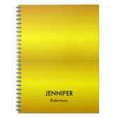 Carnet dégradé d'or de nom personnalisé (Devant)