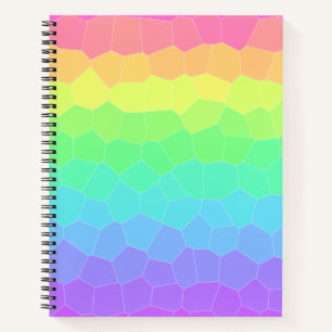 Carnet Dégradé géométrique arc-en-ciel lumineux