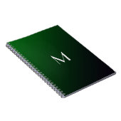 Carnet Dégradé vert émeraude - monogramme audacieux (Côté Droit)