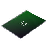 Carnet Dégradé vert émeraude - monogramme audacieux (Côté gauche)