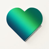Carnet Dégradé Vert Sarcelle Abstrait Fond Moderne (Dos)
