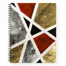 Carnet d'élégance Abstrait - Noir, Rouge, Or