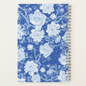 Carnet Delft Blue White Chinoiserie Bird Peonies Monogram (Verso)