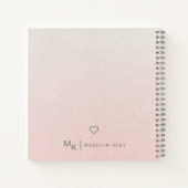 Carnet Délicat dégradé de rose écriture personnalisée (Dos)