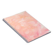 Carnet Délicat rose pastel peint. Brosse souple (Côté Droit)