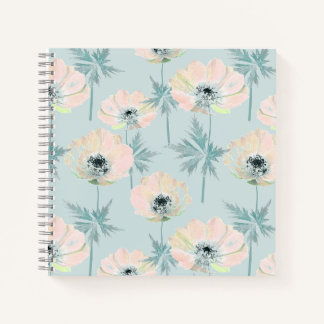 Carnet Delicate pink anemones.