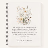 Carnet Delicate Wildflowers Motivational Quote  (Devant)