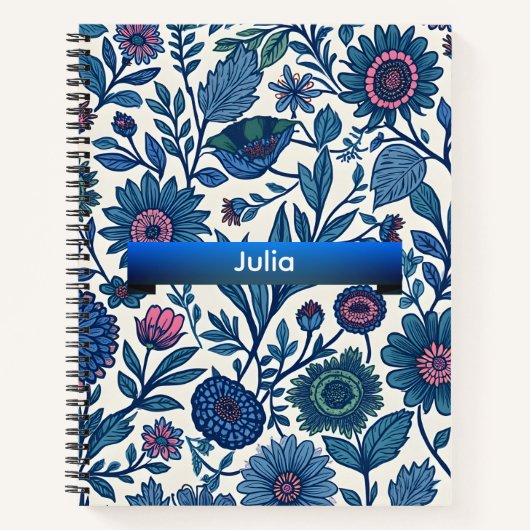 Carnet Délice Bleu et Rose (Devant)