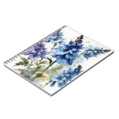 Carnet Delphinium - Fleurs aquarelles (Côté gauche)