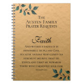 Carnet Demande de prière familiale Ecriture de foi Or (Devant)