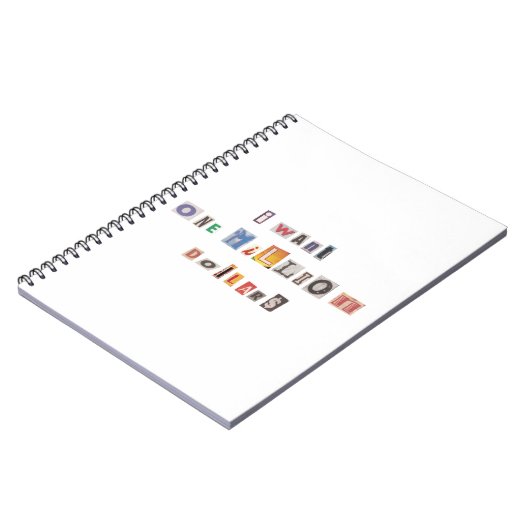 Carnet Demande Drôle Pour De L'Argent Ransom Note Collage (Côté gauche)