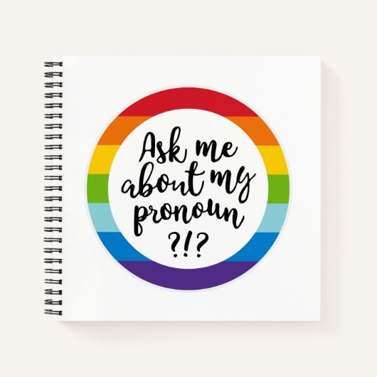 Carnet Demandez-Moi À Propos De Mon Pronoun ? (Devant)