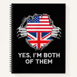 Carnet Demi-Américain Moitié Anglais USA Angleterre Drape