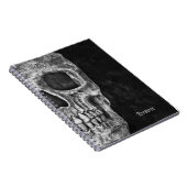 Carnet Demi-Crâne gothique Grunge Cool noir et blanc (Côté Droit)