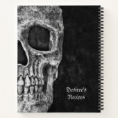 Carnet Demi-Crâne gothique Recettes Cool noir et blanc (Dos)