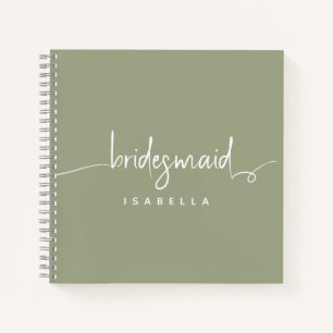 Carnet Demoiselle d'honneur minimaliste moderne Écriture