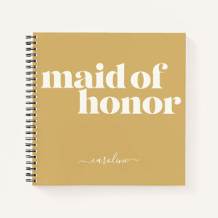 Carnet Demoiselle d'Honneur Simple Minimaliste Moutarde