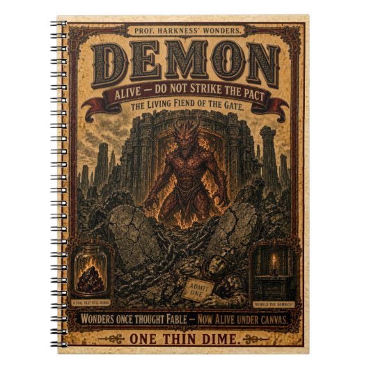 Carnet Démon, Monstre de Cirque Vintage (Devant)