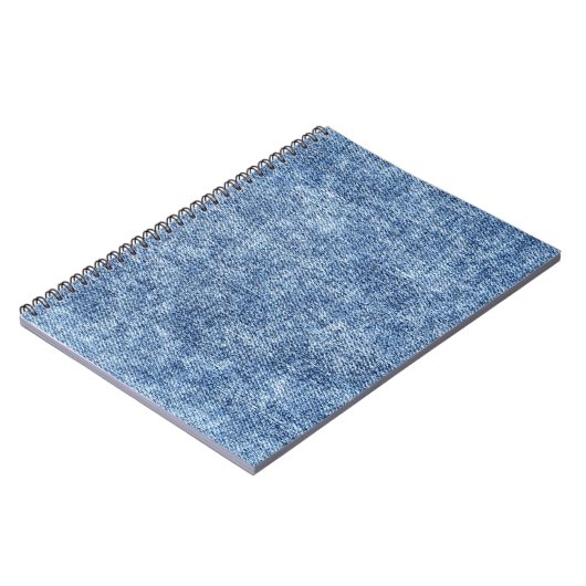 Carnet Dénim bleu lavement acide, texture de gros plan. (Côté gauche)