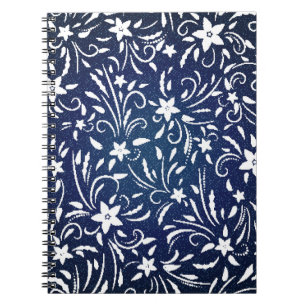 Carnet Denim Blooms : Floral Pattern Arrière - plan