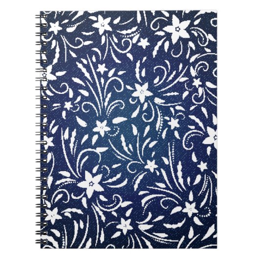 Carnet Denim Blooms : Floral Pattern Arrière - plan (Devant)