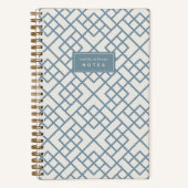 Carnet Denim Blue | Coastal Bamboo Trellis Personalized (Recto)