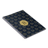 Carnet Denim & Diamonds Or et Bleu Glamour Bling (Côté Droit)
