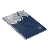 Carnet Denim Jean & White Lace Élégante Mariage nuptiale (Côté Droit)