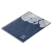 Carnet Denim Jean & White Lace Élégante Mariage nuptiale (Côté gauche)