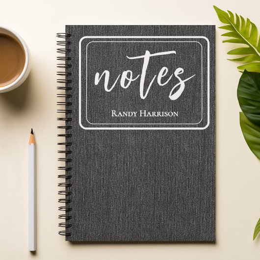 Carnet Denim noir tendance et spirale classique blanche