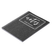 Carnet Denim noir tendance et spirale classique blanche (Côté gauche)