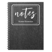 Carnet Denim noir tendance et spirale classique blanche (Devant)