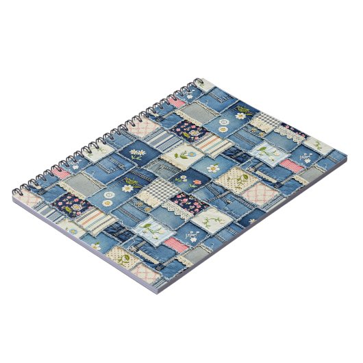 Carnet Denim Patchwork (Côté gauche)
