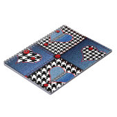 Carnet Denim Patchwork : Motif en tissu transparent (Côté gauche)