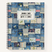 Carnet Denim patchwork personnalisé (Devant)