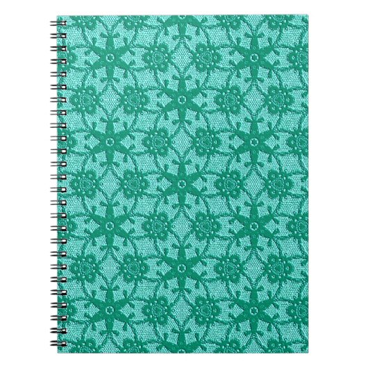 Carnet Dentelle antique - turquoise et aqua (Devant)