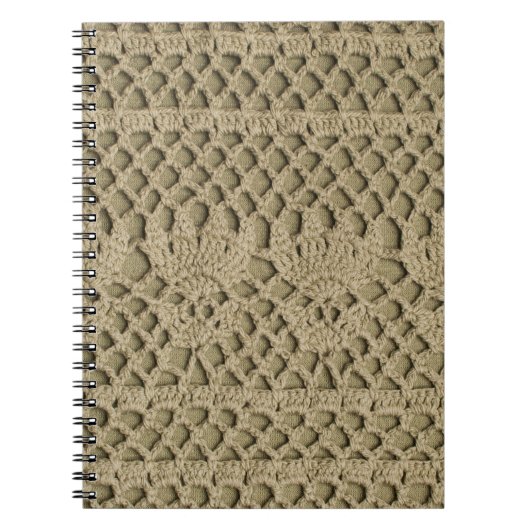 Carnet Dentelle artisanale vert olive sur arrière - plan  (Devant)