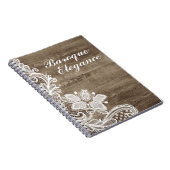 Carnet Dentelle Baroque Vintage Sur Bois De Grange Rustiq (Côté Droit)