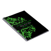 Carnet Dentelle de perles florales noires et vertes (Côté Droit)