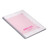 Carnet Dentelle florale rose pastel et perles blanches (Côté Droit)