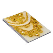 Carnet Dentelle jaune doré rayé. texture Arrière - plan, (Côté Droit)