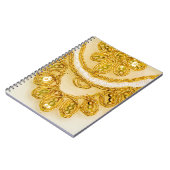 Carnet Dentelle jaune doré rayé. texture Arrière - plan, (Côté gauche)