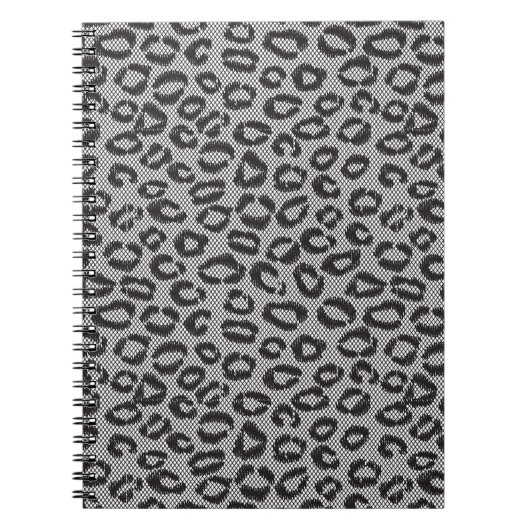 Carnet Dentelle nette noire avec le motif de léopard sur (Devant)