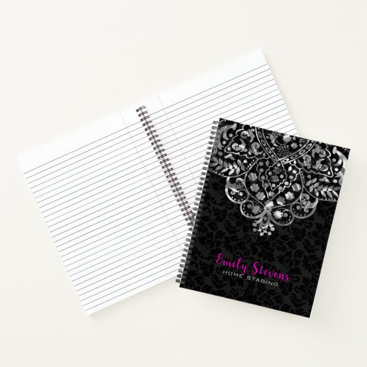 Carnet Dentelle noire Damas (Intérieur)