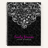 Carnet Dentelle noire Damas (Devant)