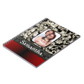 Carnet Dentelle noire et damas (Côté gauche)