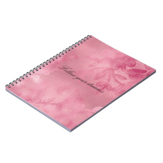 Carnet Dentelle rose chic (Côté gauche)